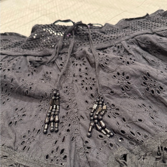 Black Lace Trim Women's Shorts - Picture 5 of 7